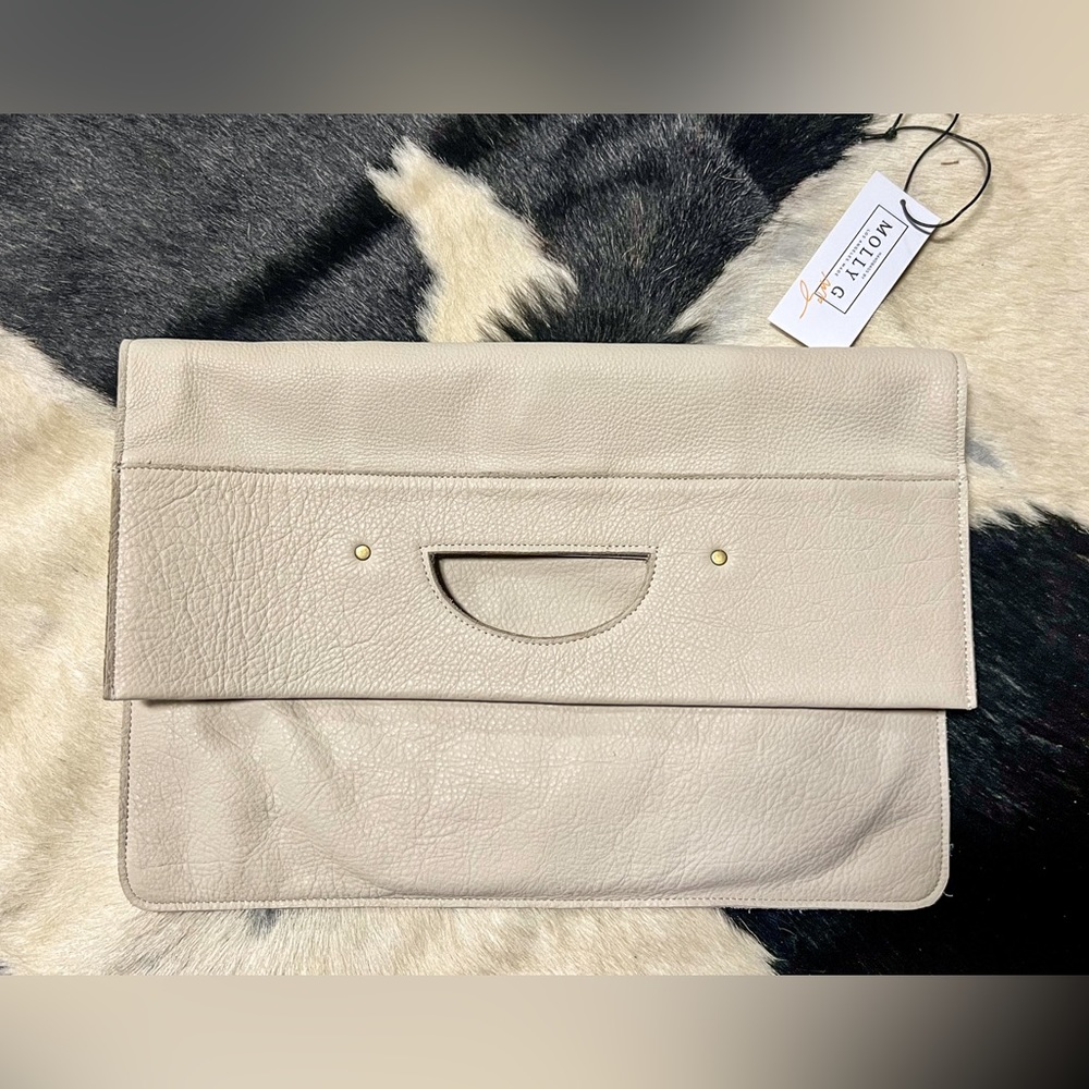 Molly G Clutch in Bone - Leather